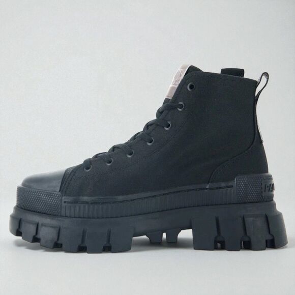 Palladium Revolt Hi TX Women's Boots Black Vegan Chunky Platform 8M - Picture 3 of 3
